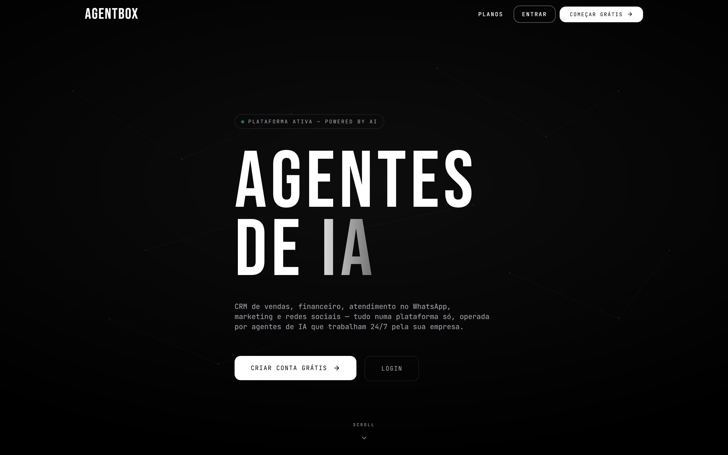 Tela do projeto AgentBox