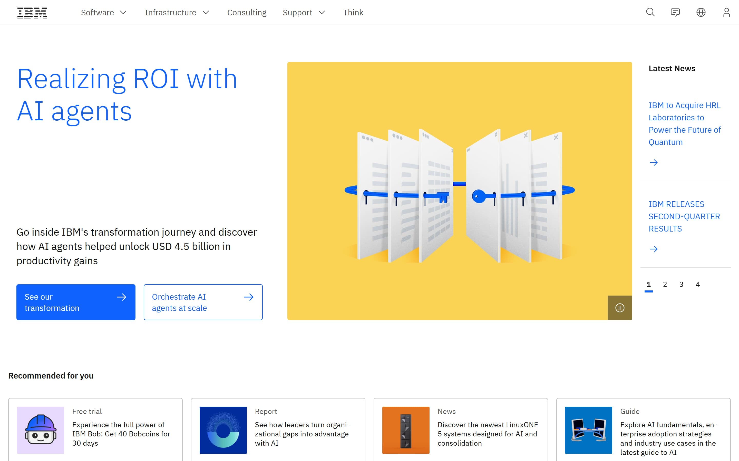Tela do projeto IBM.com