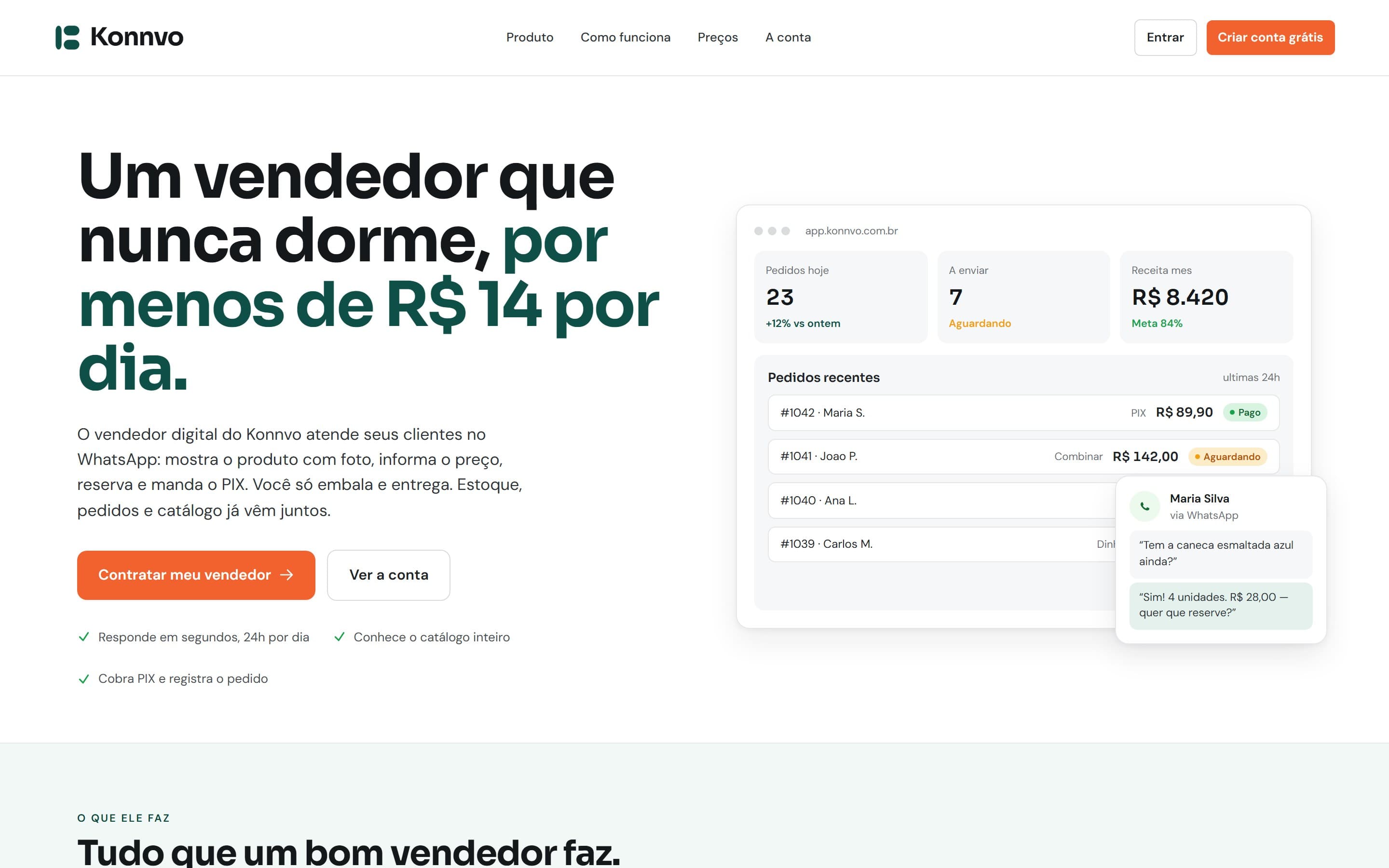 Tela do projeto Konnvo
